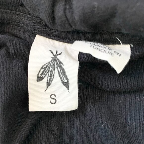 Anthropologie Moth Black Layered Pullover Hoodie size small - Picture 4 of 6